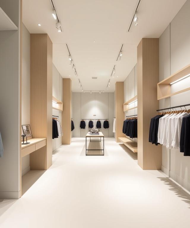 The minimalist and elegant interior of the Sekai Stitch store in Ginza.